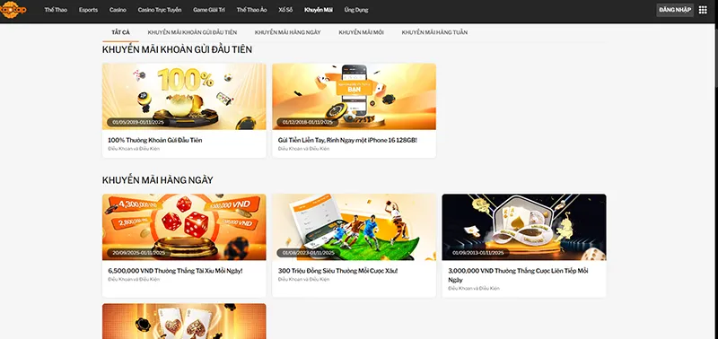 Chương trình khuyến mãi thưởng 100% nạp đầu tại 188BET